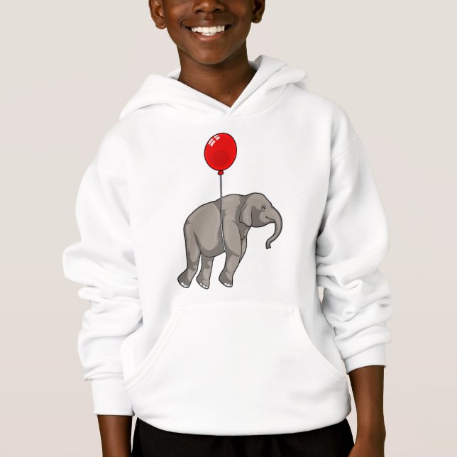 Elefant med Balloon T Shirt (Framsida)