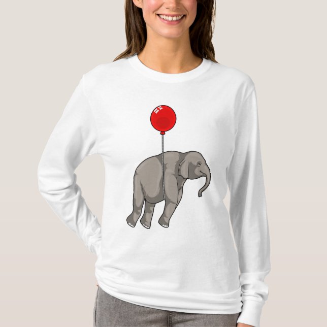 Elefant med Balloon T Shirt (Framsida)