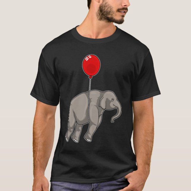 Elefant med Balloon T Shirt (Framsida)