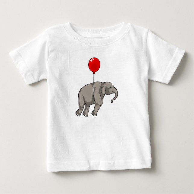 Elefant med Balloon T Shirt (Framsida)