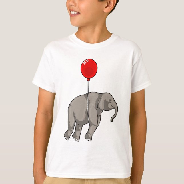 Elefant med Balloon T Shirt (Framsida)