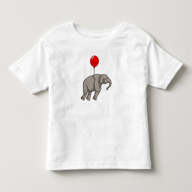 Elefant med Balloon T Shirt (Framsida)