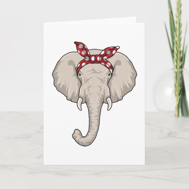 Elefant med bandana kort (Framsida)