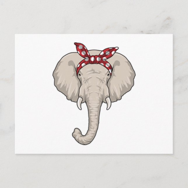 Elefant med bandana vykort (Framsida)