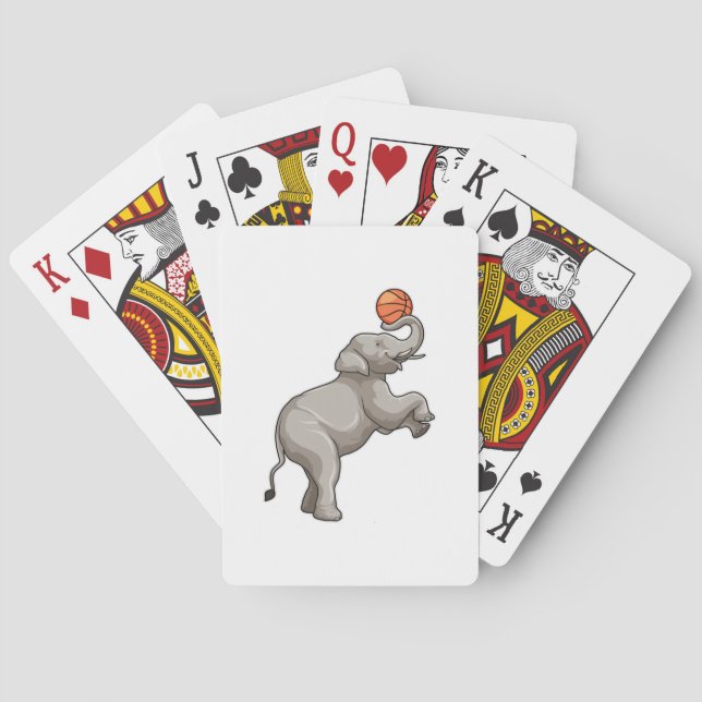 Elefant med basketboll casinokort (Baksidan)