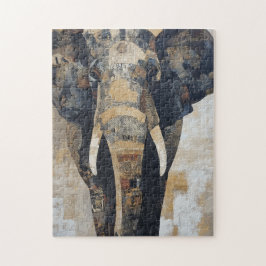 Elefant med Benin-design på kroppen Pussel