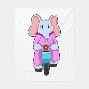 Elefant med Bicycle Fleecefilt