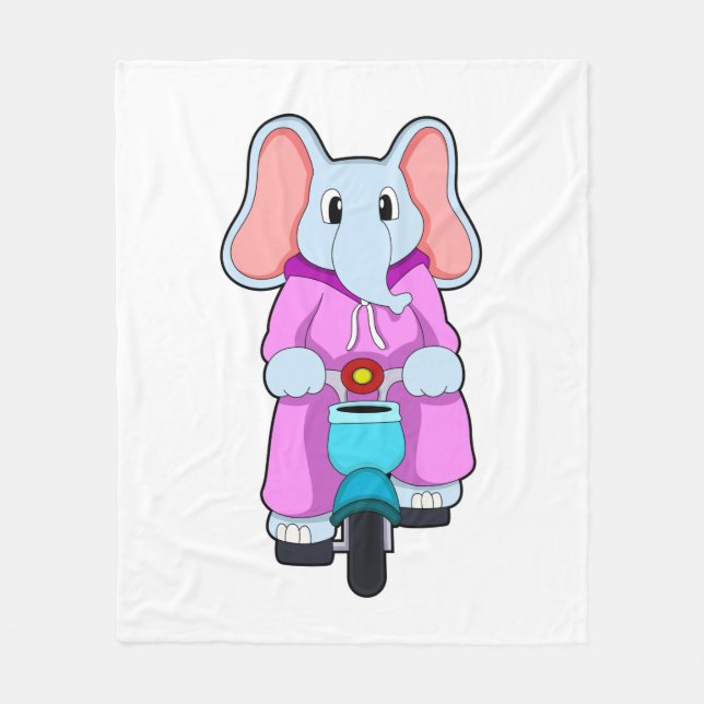 Elefant med Bicycle Fleecefilt (Framsidan)