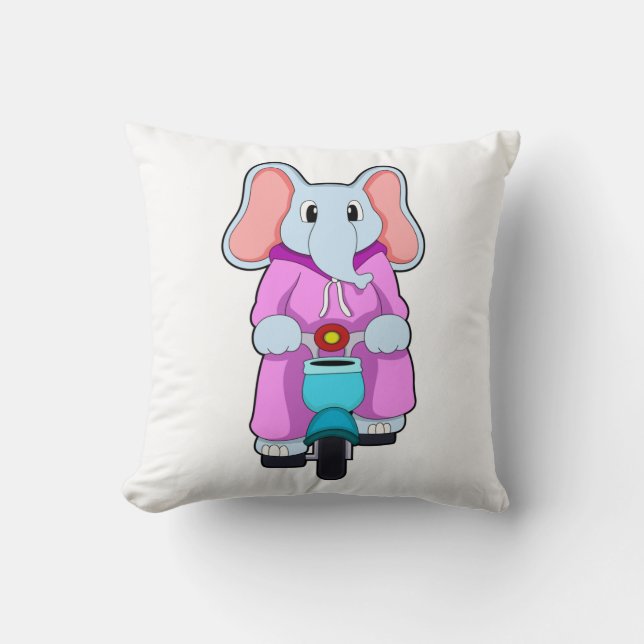 Elefant med Bicycle Kudde (Framsida)