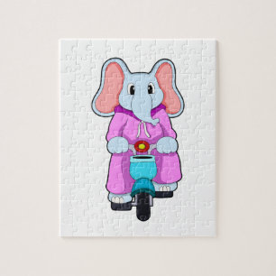 Elefant med Bicycle Pussel