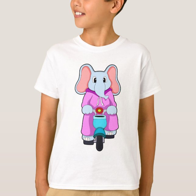 Elefant med Bicycle T Shirt (Framsida)