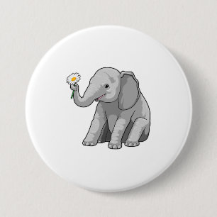 Elefant med blomma knapp