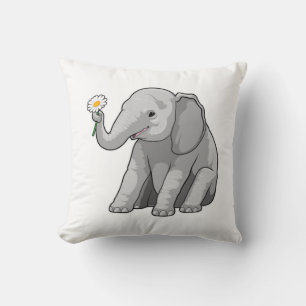 Elefant med blomma kudde