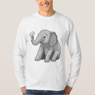 Elefant med blomma t shirt