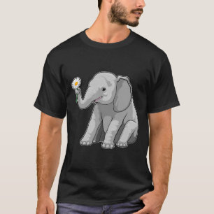 Elefant med blomma t shirt
