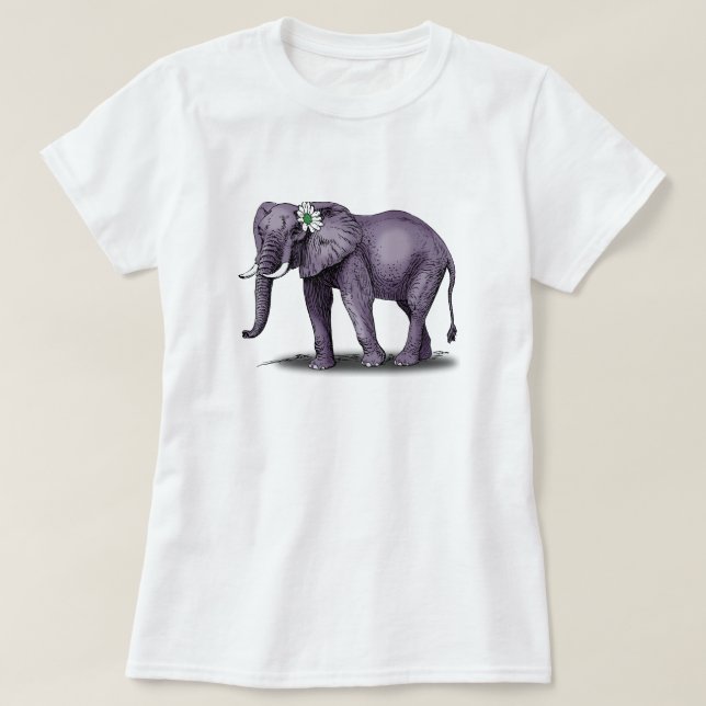elefant med blomma tee (Design framsida)