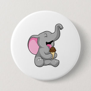 Elefant med Chocolate Waffle glass Knapp