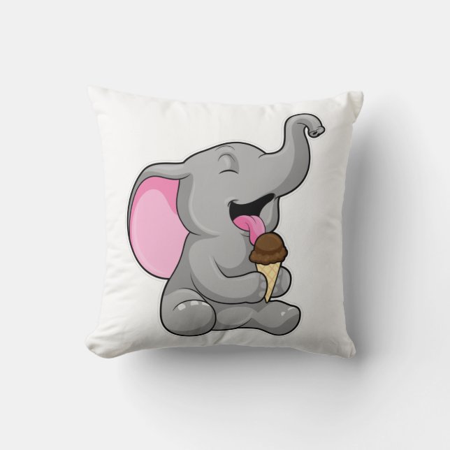 Elefant med Chocolate Waffle glass Kudde (Framsida)