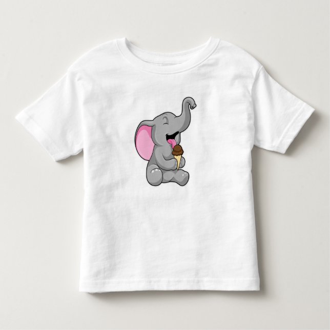 Elefant med Chocolate Waffle glass T Shirt (Framsida)