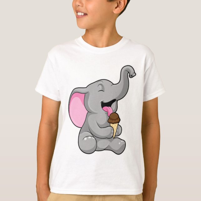 Elefant med Chocolate Waffle glass T Shirt (Framsida)