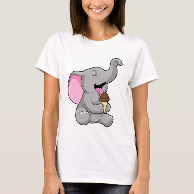 Elefant med Chocolate Waffle glass T Shirt (Framsida)