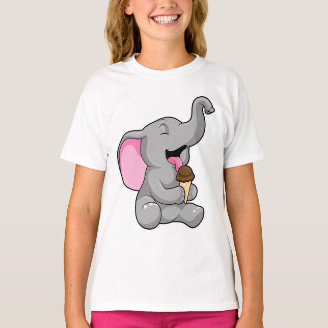 Elefant med Chocolate Waffle glass T Shirt (Framsida)