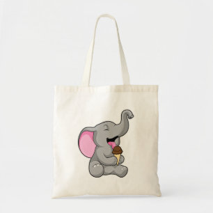 Elefant med Chocolate Waffle glass Tygkasse