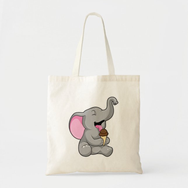 Elefant med Chocolate Waffle glass Tygkasse (Framsidan)