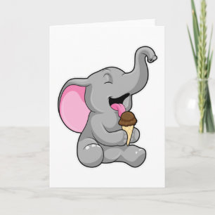 Elefant med chokladwaffelglass kort