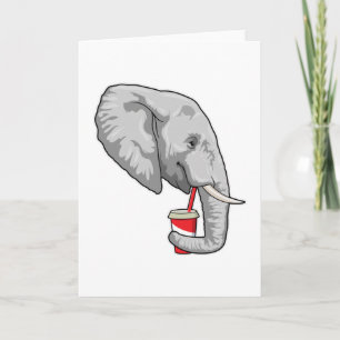 Elefant med dryck kort