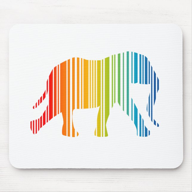 Elefant med Färg Pub-kod Musmatta (Framsidan)