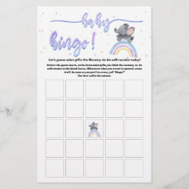 Elefant med färgfullt regnbåge Baby Bingo Game