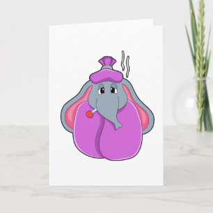 Elefant med febertermometer kort