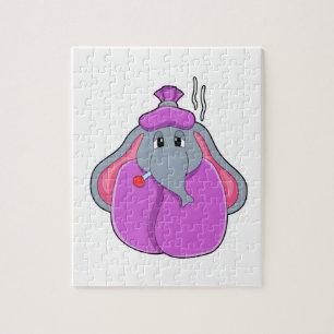 Elefant med febertermometer pussel