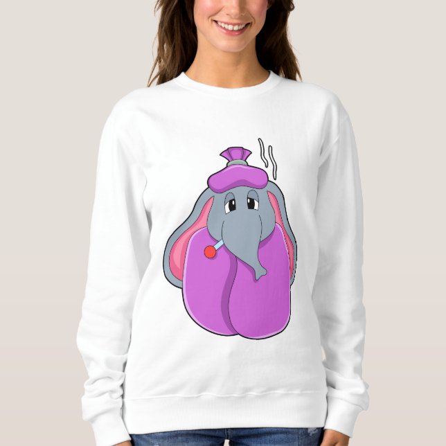 Elefant med febertermometer t shirt (Framsida)