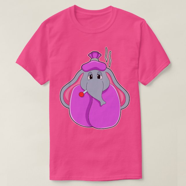 Elefant med febertermometer t shirt (Design framsida)