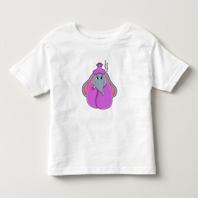 Elefant med febertermometer t shirt (Framsida)