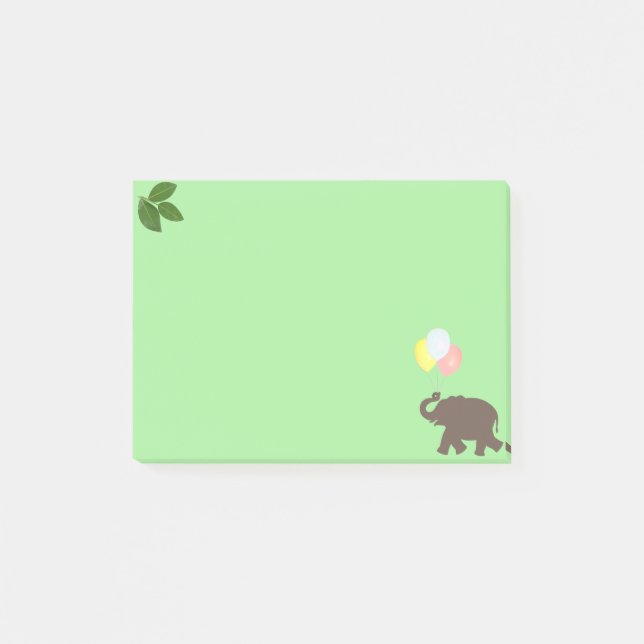 Elefant med festballonger & lagerblad post-it block (Framsida)