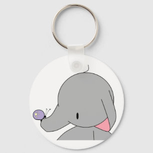 elefant med fjärilskeychain nyckelring