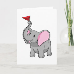 Elefant med flagga kort