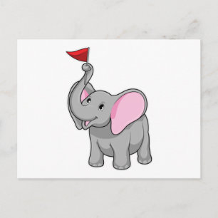Elefant med flagga vykort
