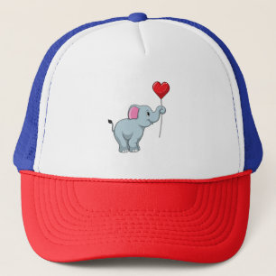 Elefant med Heart Balloon Keps