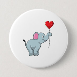 Elefant med Heart Balloon Knapp