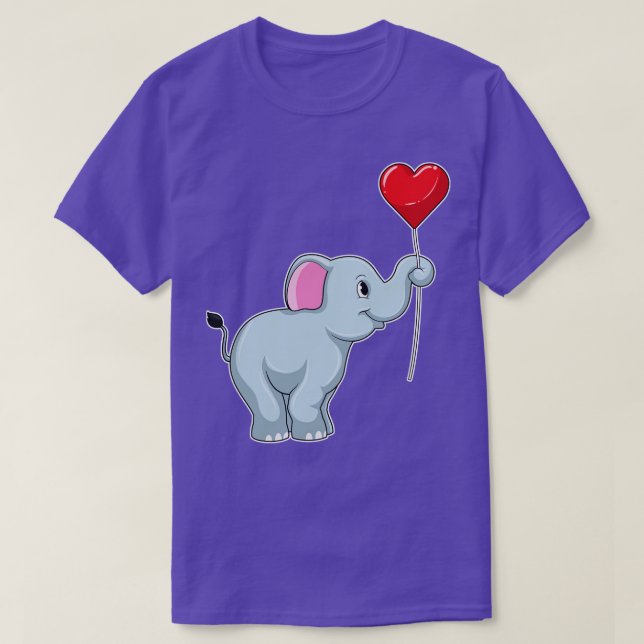 Elefant med Heart Balloon T Shirt (Design framsida)