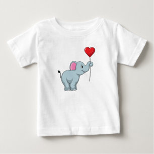Elefant med Heart Balloon T Shirt