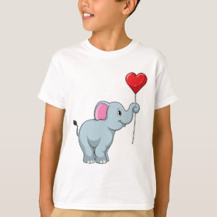 Elefant med Heart Balloon T Shirt
