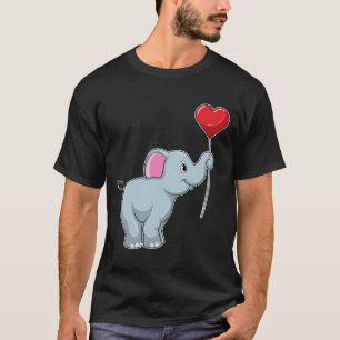Elefant med Heart Balloon T Shirt