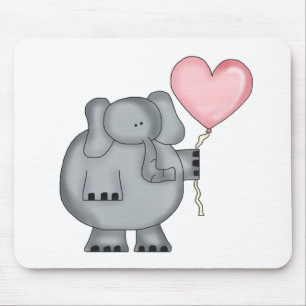 Elefant med hjärtaballongen musmatta