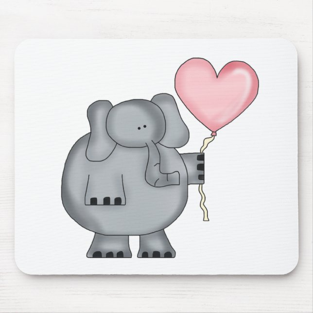 Elefant med hjärtaballongen musmatta (Framsidan)