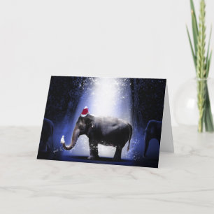 ELEFANT MED jultomtehatt Vikt julkort Kort